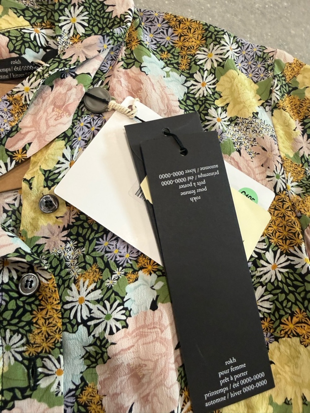 Floral High-Low Midi Dress with Black Tie - Picture 6 of 10